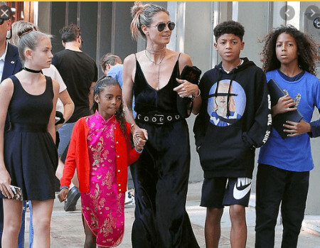 Lou, with her mother and siblings